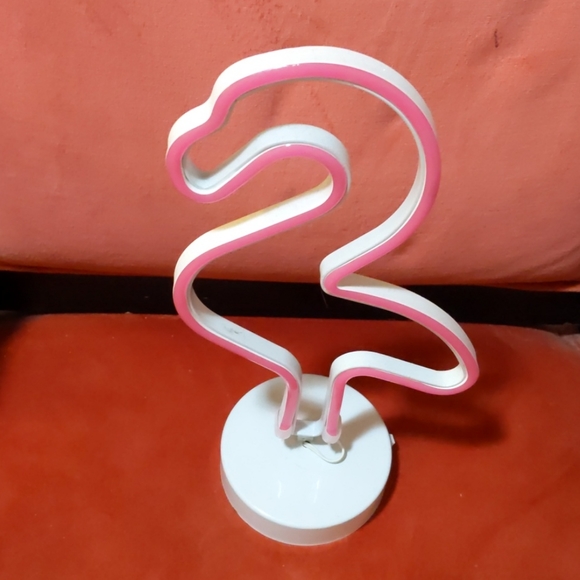 Vintage Neon Pink Light Up Flamingo